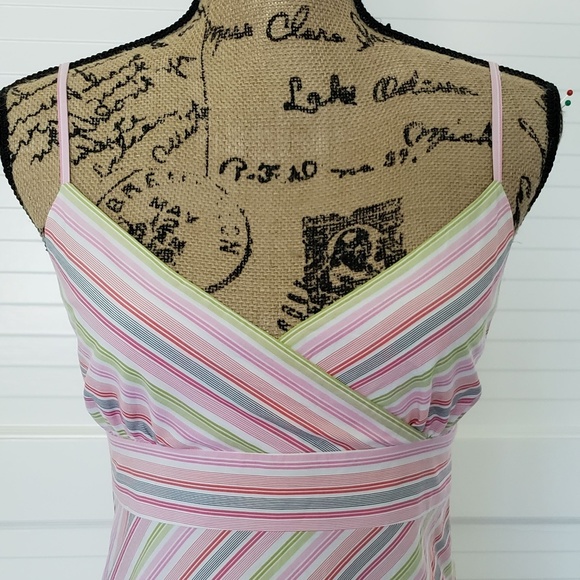Like New J.Crew Cotton Spaghetti Strap Stripe Dress-Local Pickup Available - Picture 4 of 6